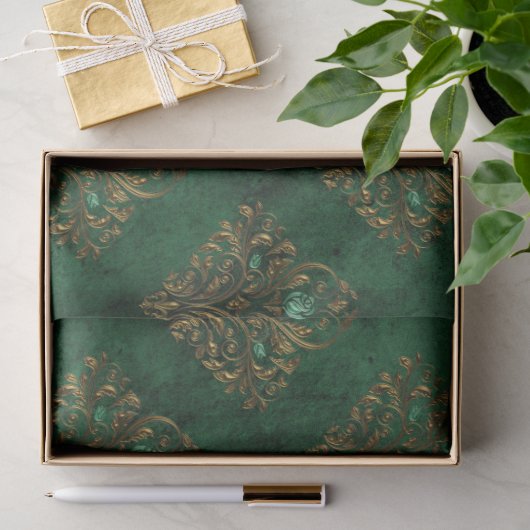Oude Goud Smaragd Frans Tissuepapier (Geschenk)