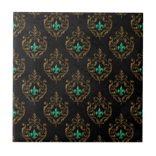 Oude Goud Smaragd Tegeltje (Voorkant)