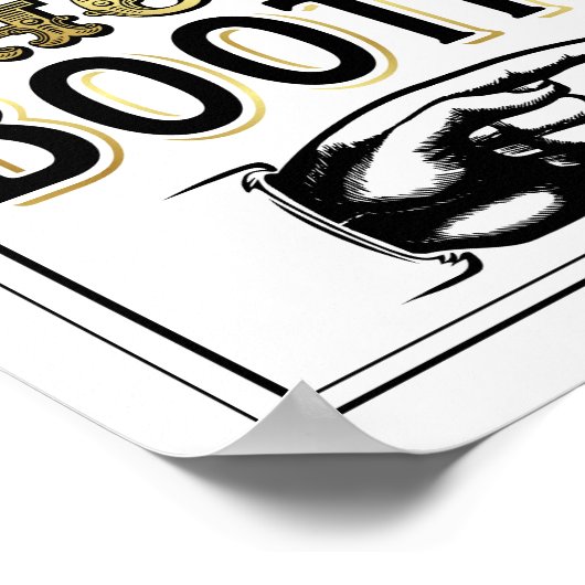 Oude Goud STEP RIGHT UP PHOTO BOOTH Bord Afdruk Poster (Hoek)