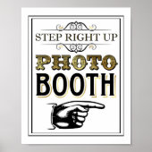 Oude Goud STEP RIGHT UP PHOTO BOOTH Bord Afdruk Poster (Voorkant)