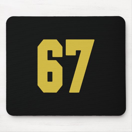 Oude Goud Zwarte Nummer 67 Jersey Speler Uniform # Muismat (Voorkant)