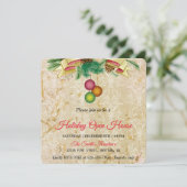 Oude gouden achtergrond, Kerst magie Kerstkaart (Staand voorkant)