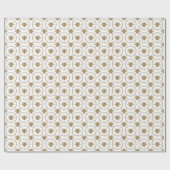 Oude gouden bijkranspatroon op crèmewit cadeaupapier (Vlak)