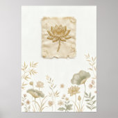 Oude Gouden Bloem Botanische Poster (Voorkant)