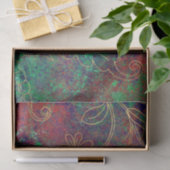 Oude gouden bloemengrunge damast tissuepapier (Geschenk)