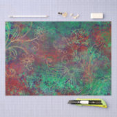 Oude gouden bloemengrunge damast tissuepapier (Craft)