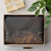 Oude gouden bloemengrunge damast tissuepapier (Geschenk)