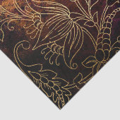 Oude gouden bloemengrunge damast tissuepapier (Detail)