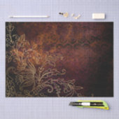 Oude gouden bloemengrunge damast tissuepapier (Craft)