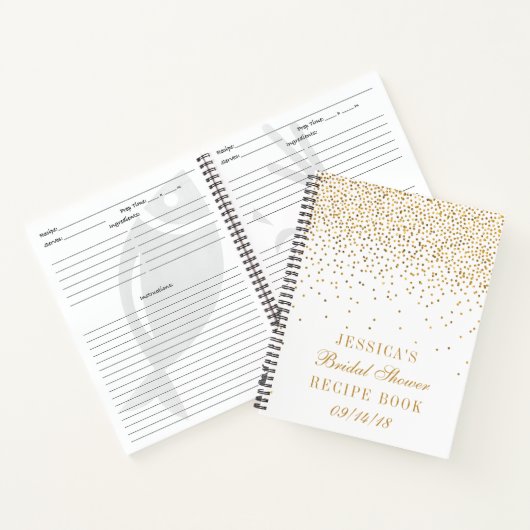 Oude Gouden Confetti Bruidsdouche Recept Notitieboek (Binnen)