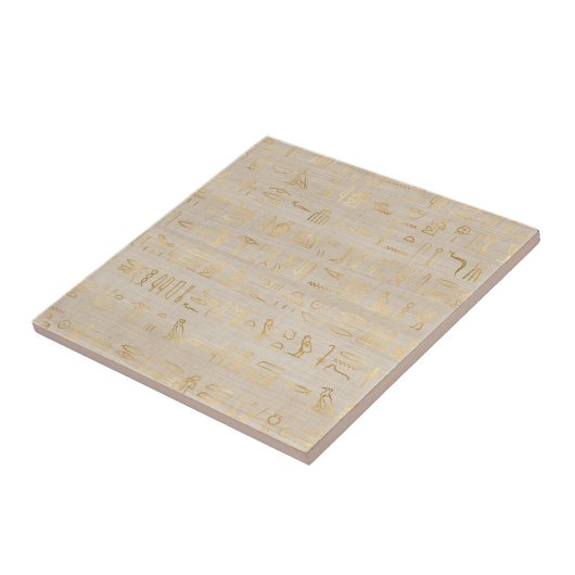 Oude Gouden Egyptische Hiërogliefen Tegeltje (Zijkant)
