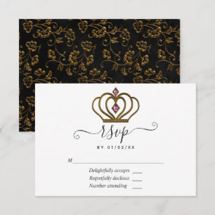 Oude Gouden Elegantie Quinceañera RSVP Kaartje