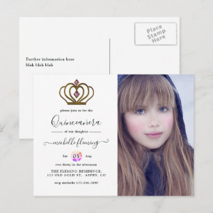 Oude Gouden Elegantie Quinceañera Uitnodiging