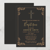 Oude  gouden en zwarte kalligrafie kaart (Voorkant / Achterkant)