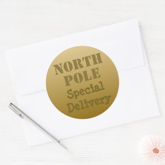 Oude Gouden Kerstmis Noordpool Stickers  (Envelop)