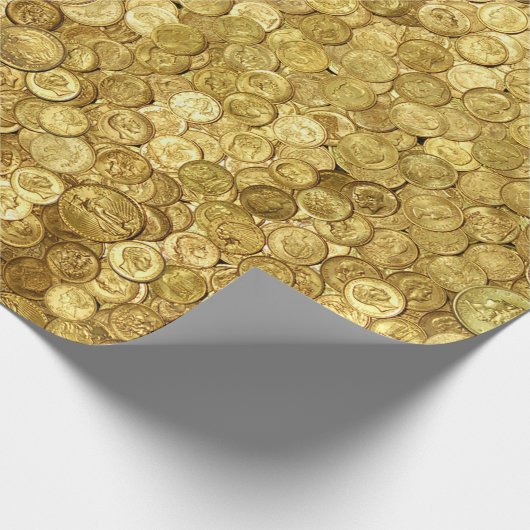 Oude gouden munten cadeaupapier (Hoek)