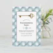 Oude Gouden Parel Sleutel Housewarming Feest Kaart (Staand voorkant)