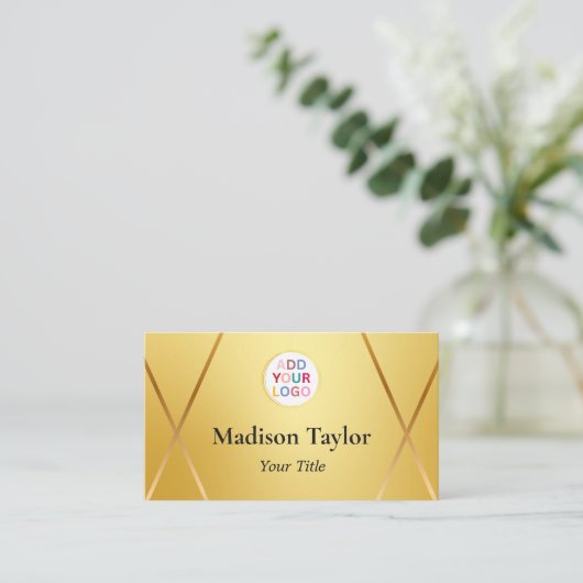 Oude gouden QR-code visitekaartsjabloon en Logo Visitekaartje (Staand voorkant)