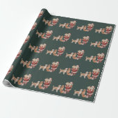 Oude Gouden Retriever Kerstman Kersthond Moeder Cadeaupapier (Uitgerold)