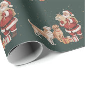Oude Gouden Retriever Kerstman Kersthond Moeder Cadeaupapier (Rol Hoek)