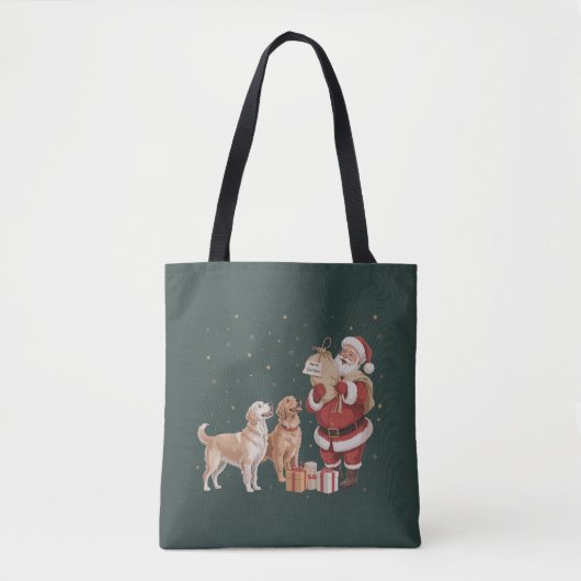 Oude Gouden Retriever Kerstman Kersthond Moeder Tote Bag (Voorkant)