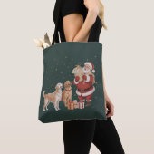 Oude Gouden Retriever Kerstman Kersthond Moeder Tote Bag (Dichtbij)