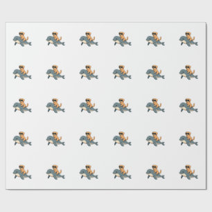 Oude Gouden Retriever Ridder Belugawalvis Grappig Cadeaupapier