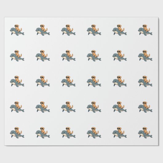 Oude Gouden Retriever Ridder Belugawalvis Grappig Cadeaupapier (Vlak)