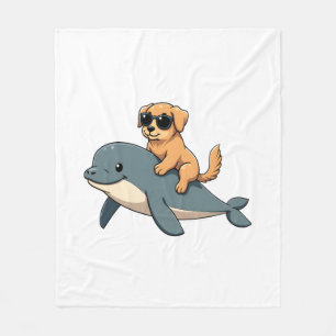 Oude Gouden Retriever Ridder Belugawalvis Grappig Fleece Deken