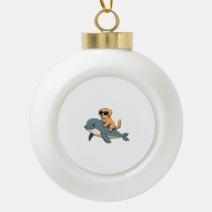 Oude Gouden Retriever Ridder Belugawalvis Grappig Keramische Bal Ornament