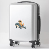 Oude Gouden Retriever Ridder Belugawalvis Grappig Sticker (Koffer)