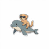 Oude Gouden Retriever Ridder Belugawalvis Grappig Sticker (Voorkant)