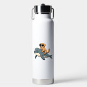 Oude Gouden Retriever Riddt Belugawal Grappig Waterfles (Voorkant)