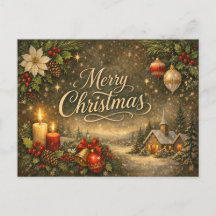 Oude Gouden Script Winter Prettig Kerstfeest