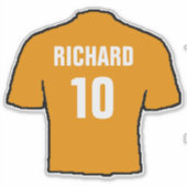 Oude gouden voetbalshirt op een sticker (Voorkant)