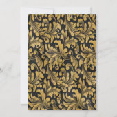 Oude gouden wervelingen, ballonnen, hakken, tiara  kaart (Achterkant)