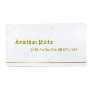 Oude goudkalligrafie Elegant marmer Shipping Etiket