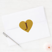 oude goudkleur -  gemerkt met monogram hart sticker (Envelop)