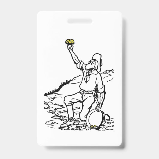 Oude goudzoeker en prospecteur badge (Voorzijde)