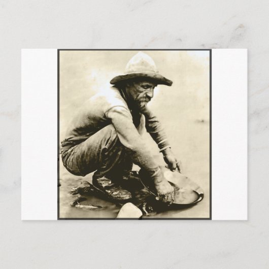 Oude Goudzoeker Western Prospector Briefkaart (Voorkant)