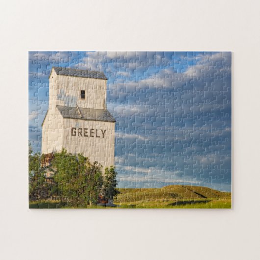 Oude graansilo in Virgelle, Montana, VS Legpuzzel (Horizontaal)