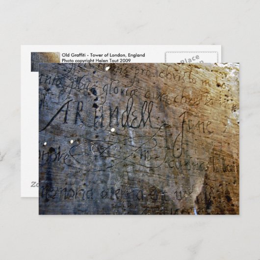 Oude graffiti in de Tower van Londen Briefkaart (Voorkant / Achterkant)