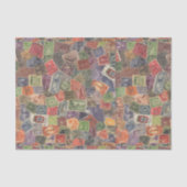 Oude grafische postzegels tissuepapier (Voorkant)