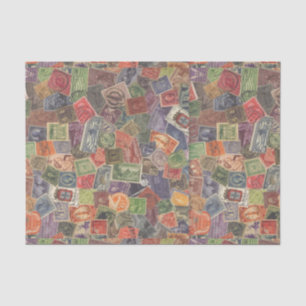 Oude grafische postzegels tissuepapier