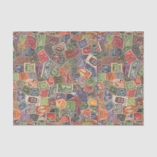 Oude grafische postzegels tissuepapier (Voorkant)