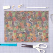 Oude grafische postzegels tissuepapier (Craft)