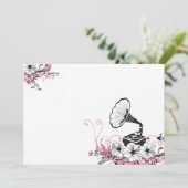 Oude grammofoon Uitnodiging (Staand voorkant)