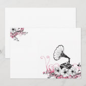 Oude grammofoon Uitnodiging (Voorkant / Achterkant)