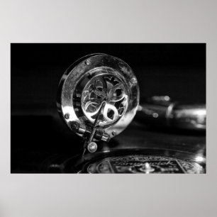 Oude grammofoonspeler poster