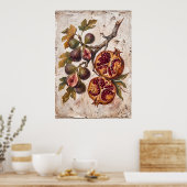 Oude granaatappelvijg botanische poster (Keuken)